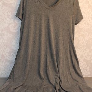Grey T-Shirt Dress with Pockets